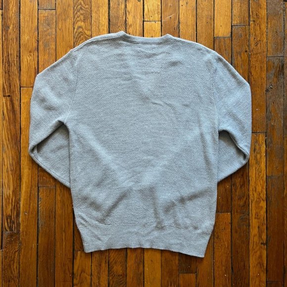 Vintage 90s Christian Dior Made in USA Men Light Grey Luxury Knit V Neck Sweater - Picture 3 of 4